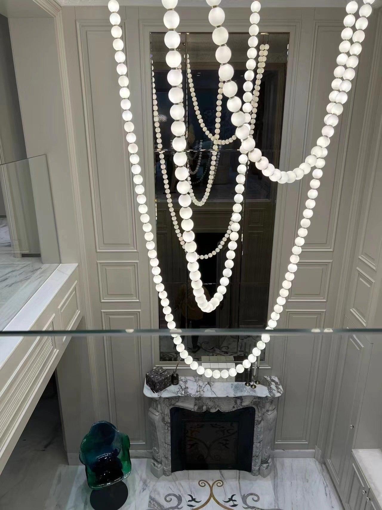 Petal Chandelier Collier de Perles Luxueux - Neutralighting