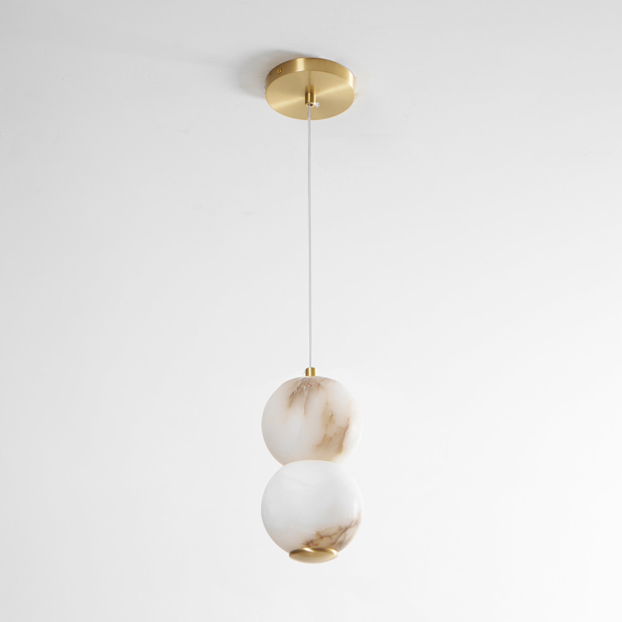 Elore Modern Minimalist Pearl Alabaster Pendant Light - Lamp Copper