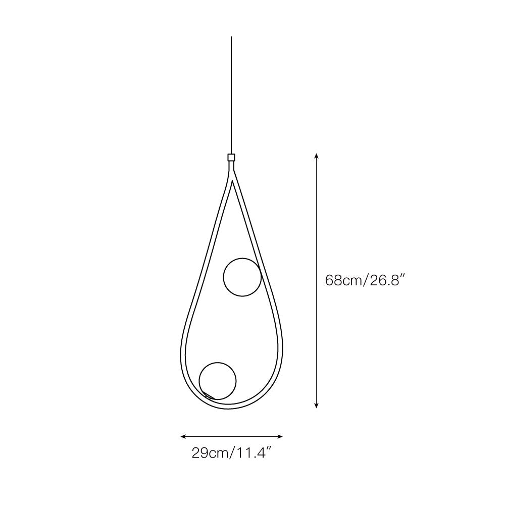 Ertheion Modern Minimalist Pearls Brass Glass Pendant Lamp - Lamp Copper