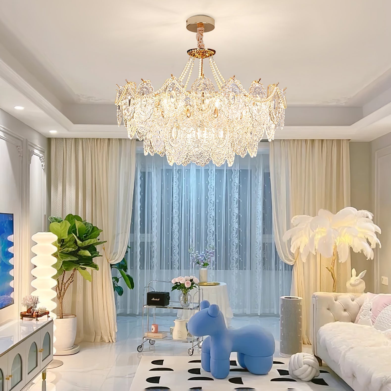 Pearls Glass Chandelier - Blowlighting