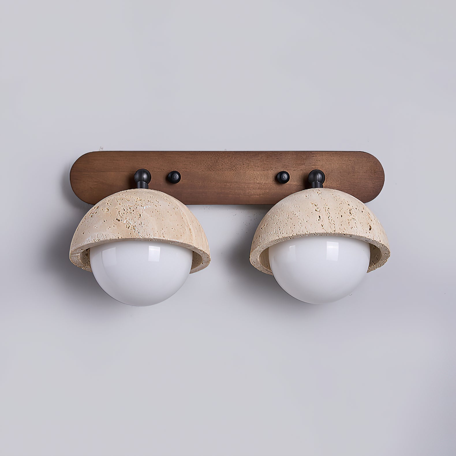 Vodora Modern Minimalist Wood Travertine Wall Sconce Wall Lamp - Lamp Copper