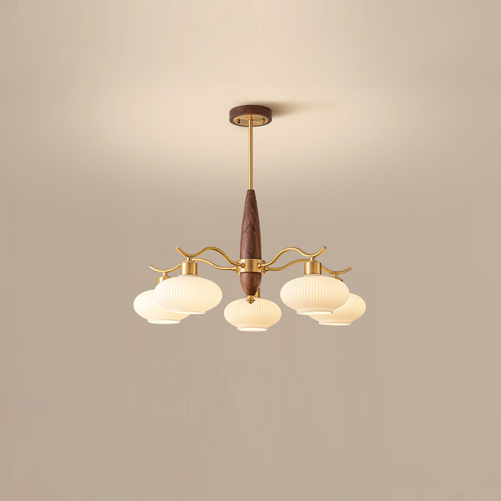 Cavien Lustre en Laiton et Noyer - Neutralighting