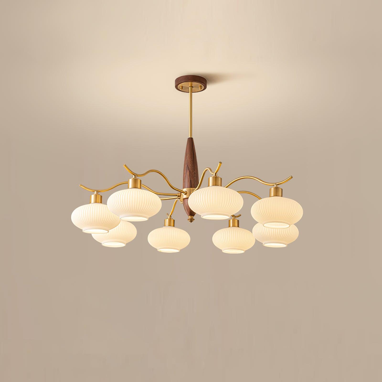 Cavien Lustre en Laiton et Noyer - Neutralighting