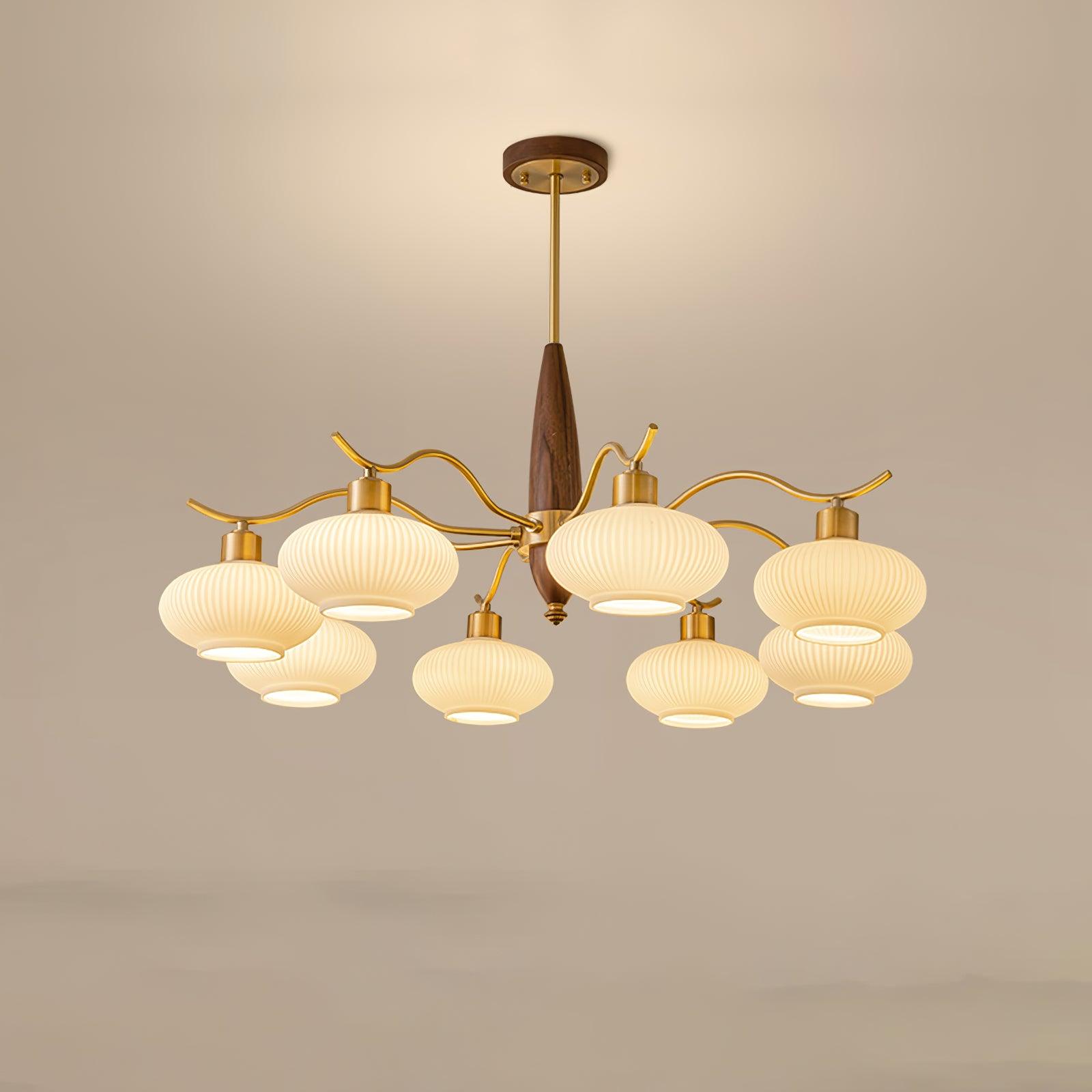 Cavien Lustre en Laiton et Noyer - Neutralighting