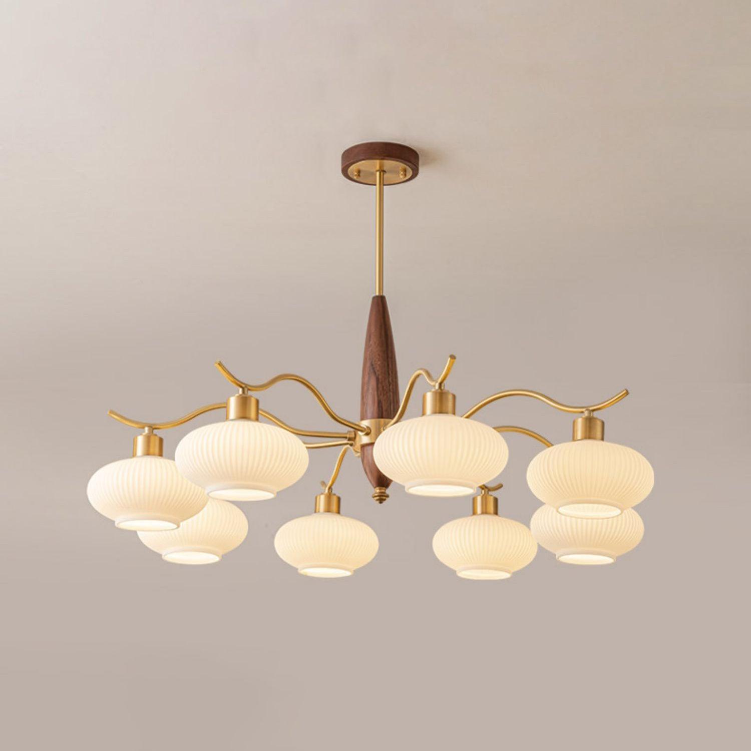 Cavien Lustre en Laiton et Noyer - Neutralighting