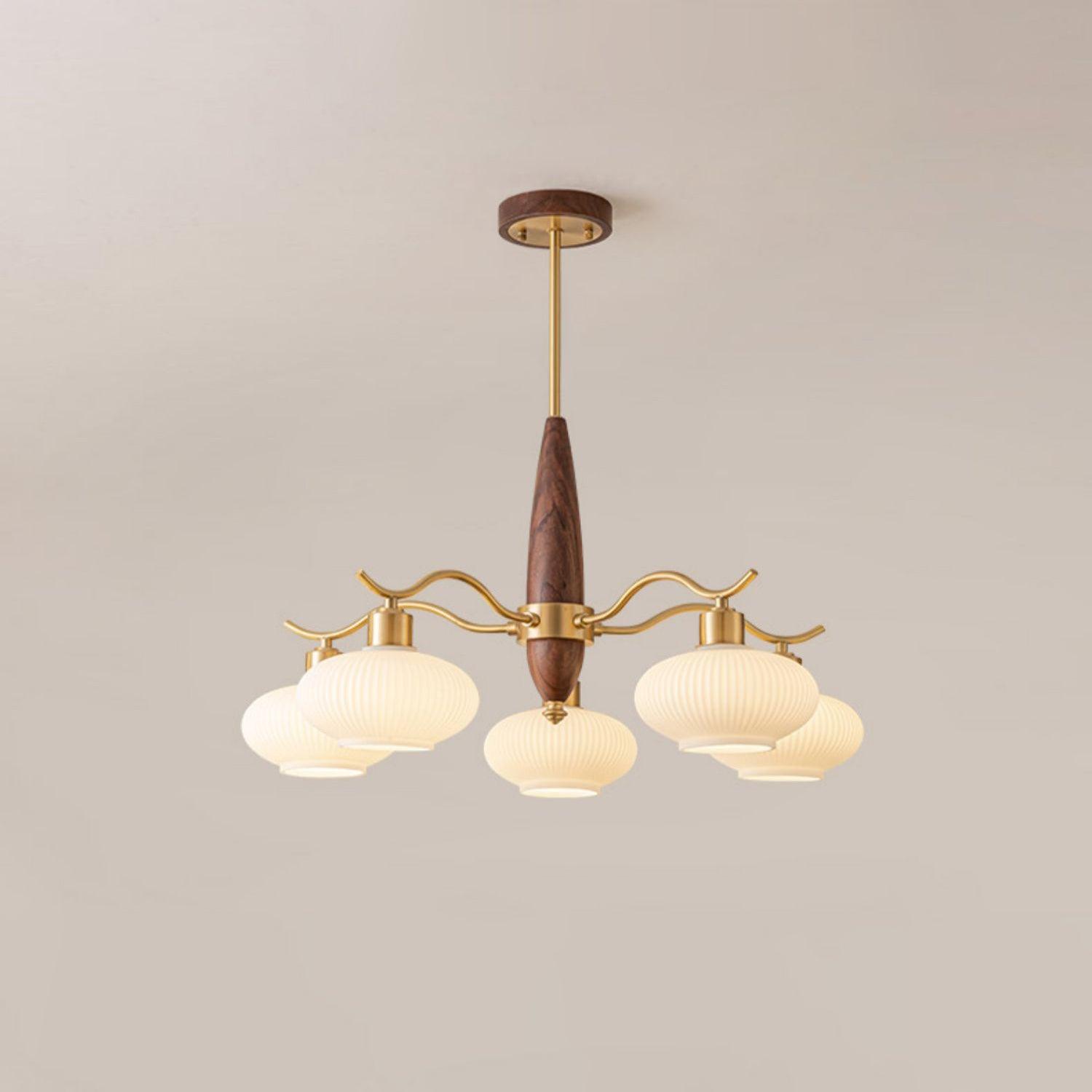 Cavien Lustre en Laiton et Noyer - Neutralighting