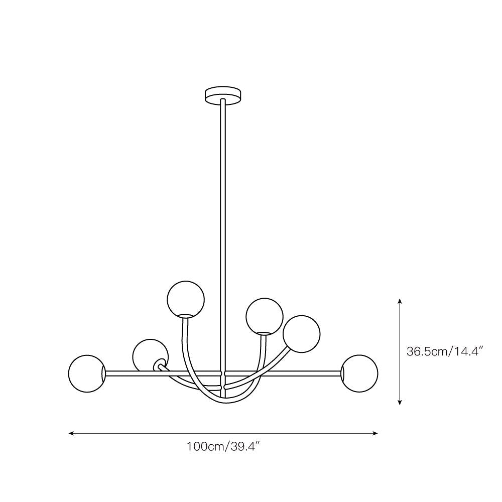 Ilvelia Modern Minimalist Brass Glass Chandelier - Lamp Copper