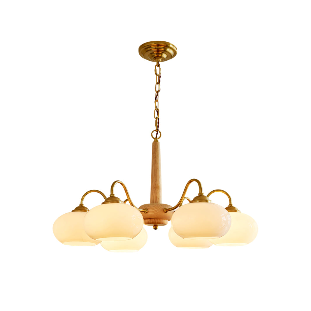 Elmiror Premium Nordic Art Wood Glass Chandelier - Neutralighting