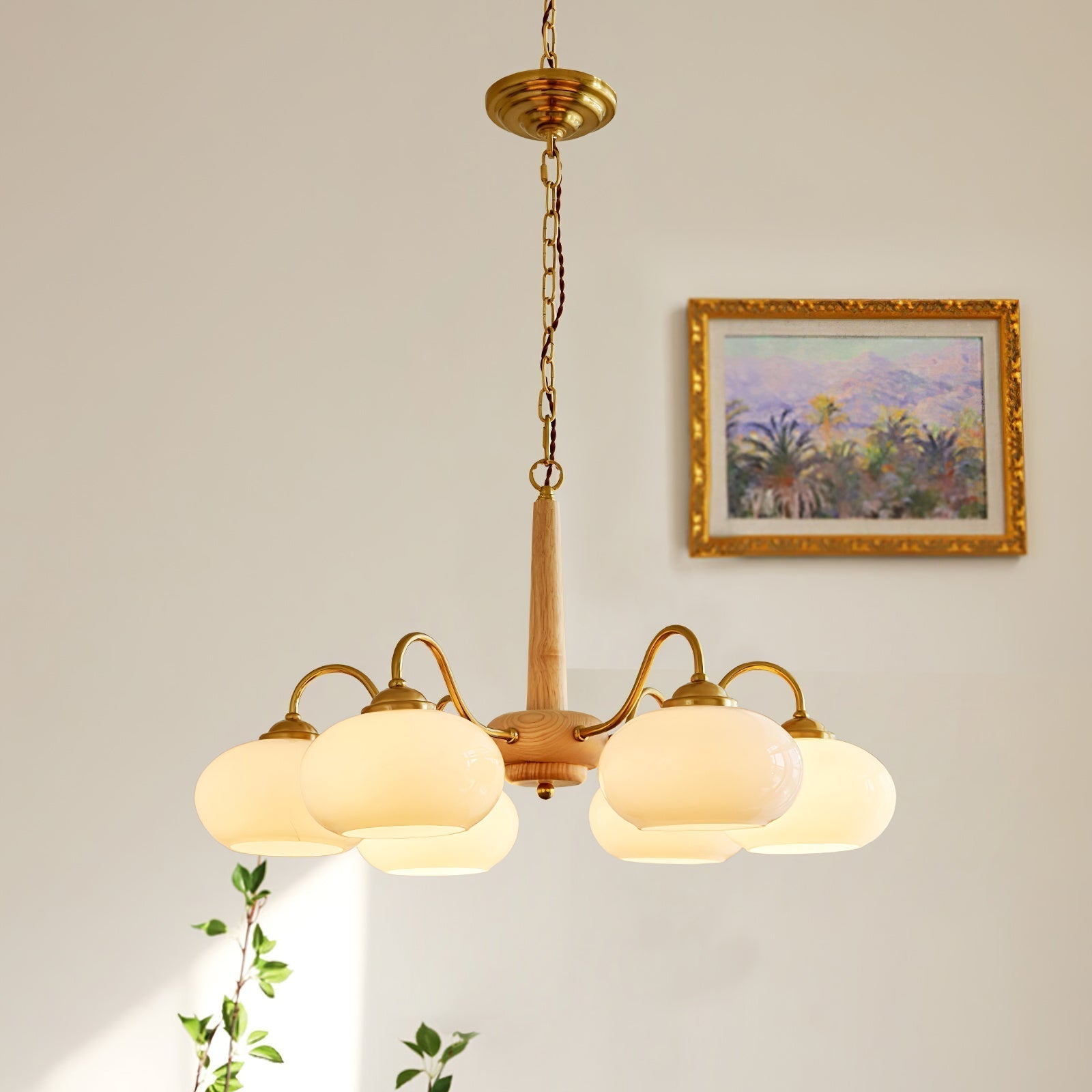 Elmiror Premium Nordic Art Wood Glass Chandelier - Neutralighting