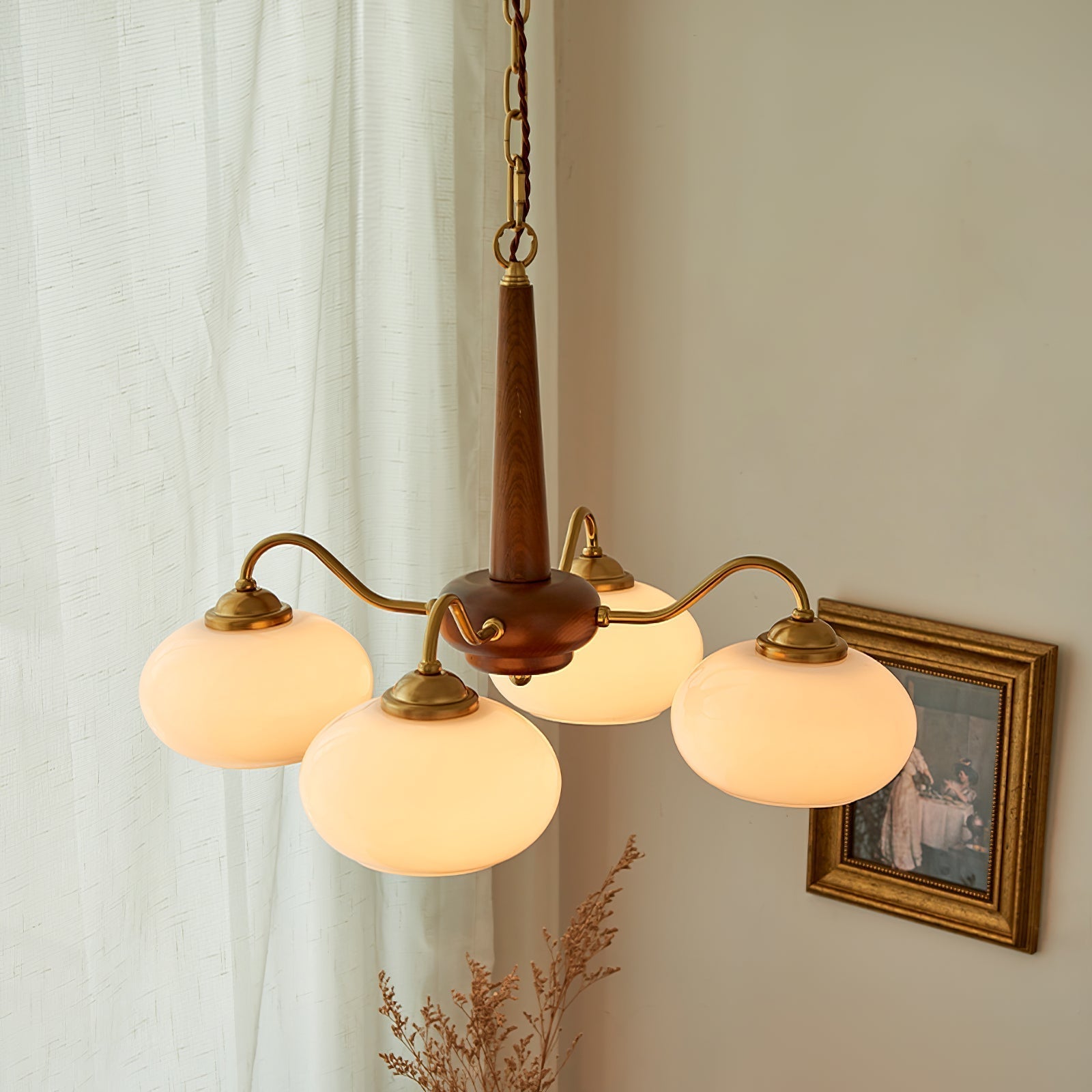 Elmiror Premium Nordic Art Wood Glass Chandelier - Neutralighting