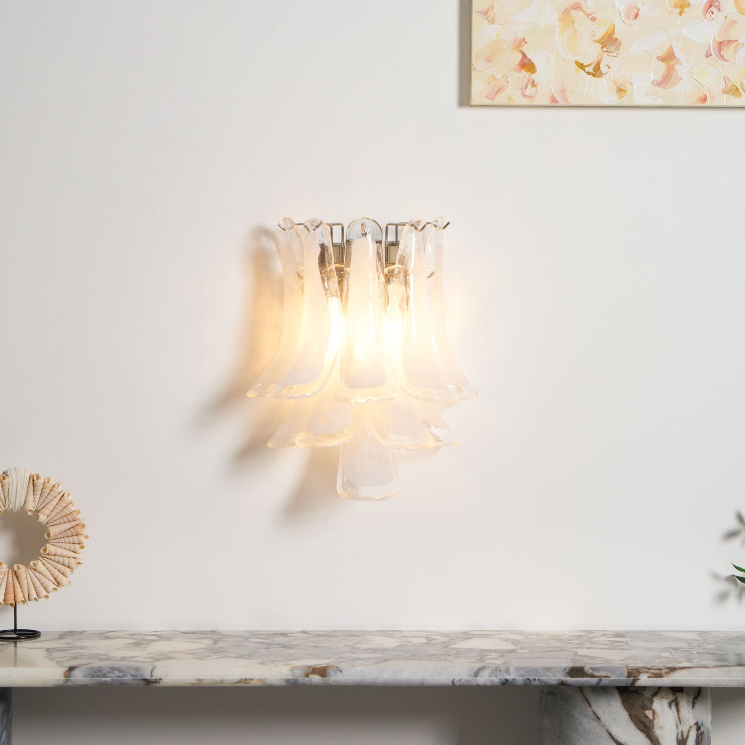 Aurora Wall Light Petal Shaped Glass Vintage Artistic - Letslighting