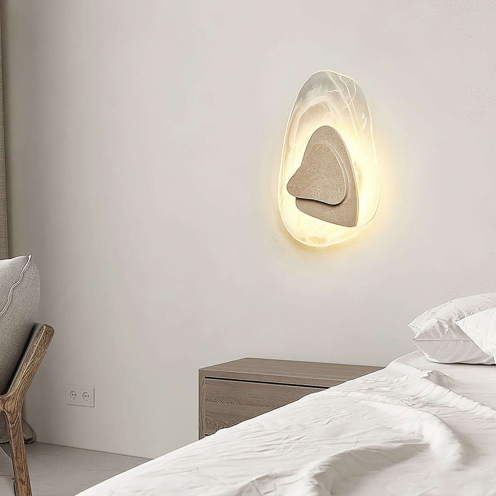 Zenorarae Individual Creativity Glass Travertine Wall Lamp - Lamp Copper