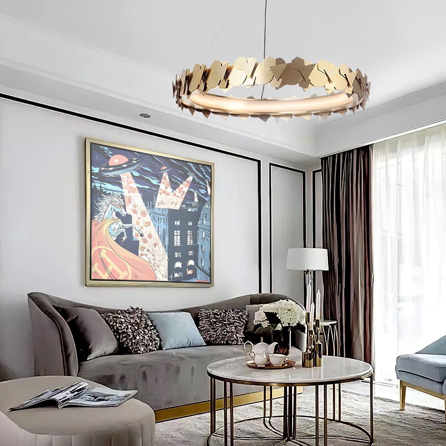 Philomenos Lustre Métal Halo Minimaliste Moderne - Neutralighting