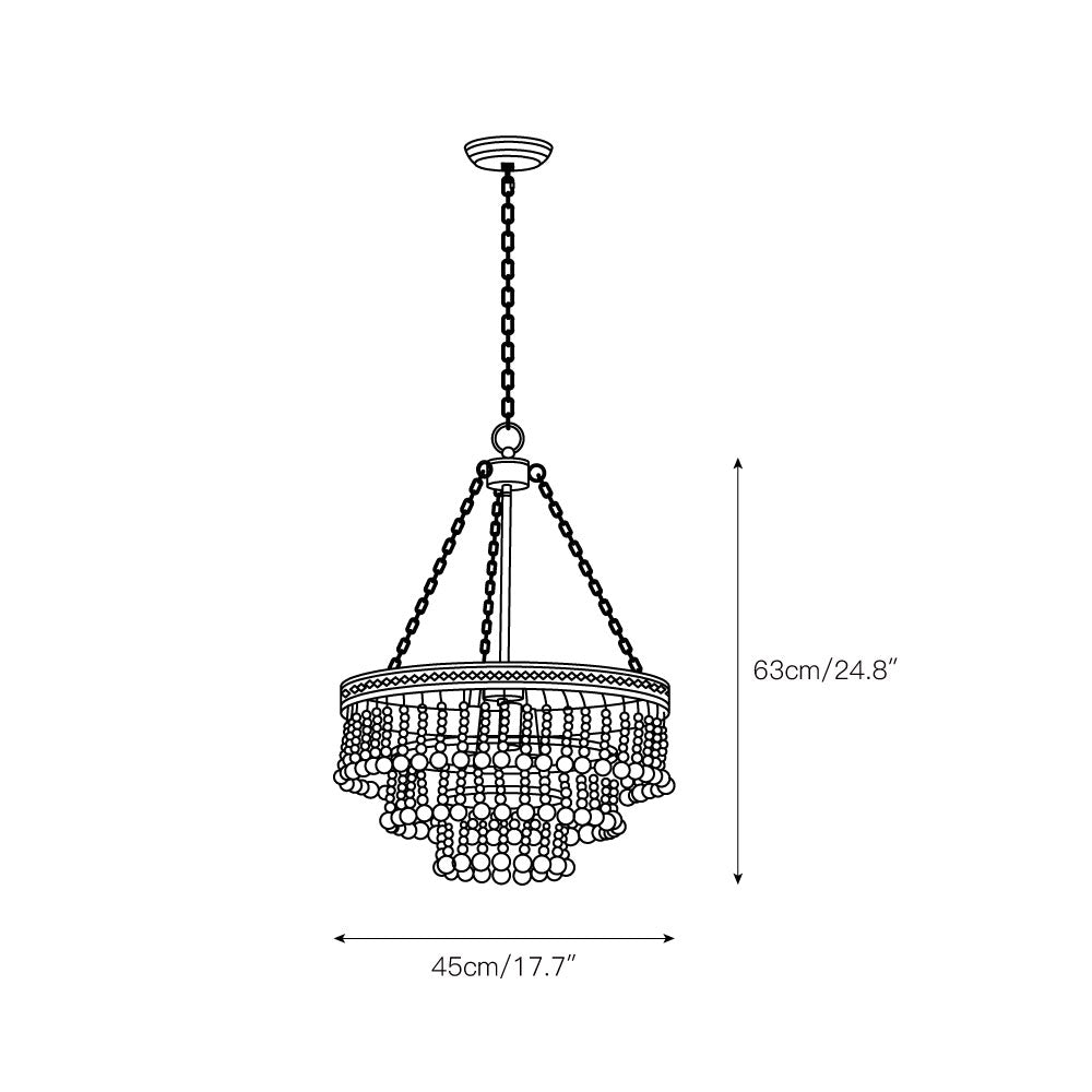 Avrinir Postmodern Luxury Large Wooden Metal Chandelier - Lamp Copper