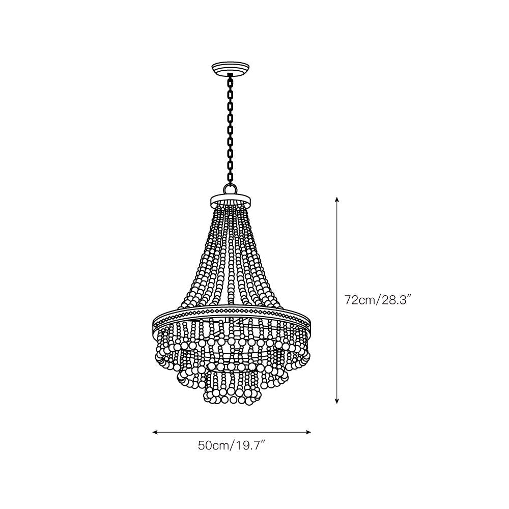 Avrinir Postmodern Luxury Large Wooden Metal Chandelier - Lamp Copper