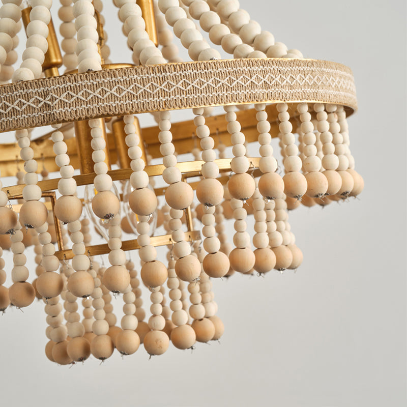Avrinir Postmodern Luxury Large Wooden Metal Chandelier - Lamp Copper