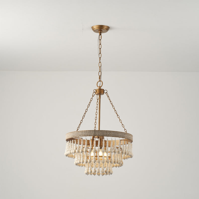 Avrinir Postmodern Luxury Large Wooden Metal Chandelier - Lamp Copper
