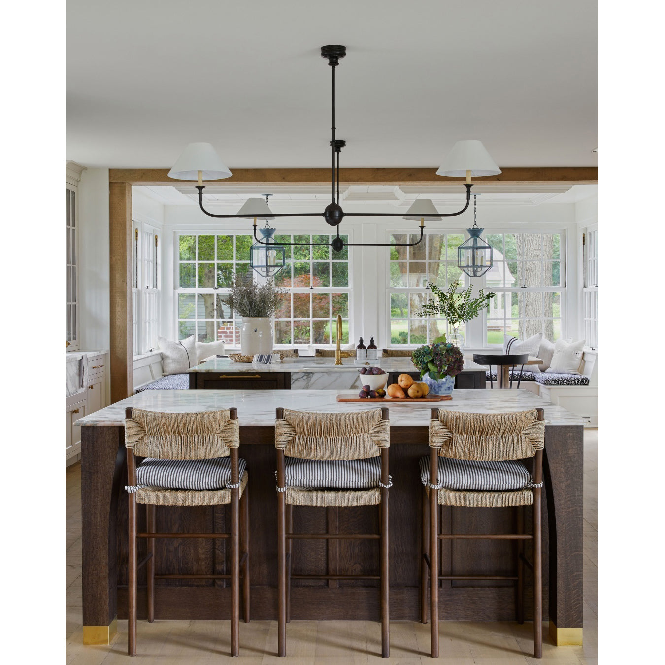 Aera Lustre Linéaire Métal Laiton Antique Tissu Minimaliste Moderne - Neutralighting