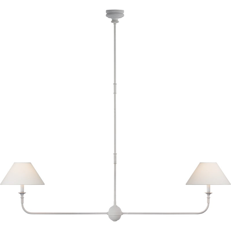 Aera Modern Minimalist Linear Antique Brass Fabric Chandelier - Lamp Copper