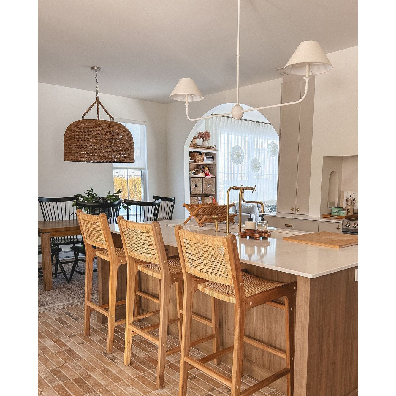 Aera Lustre Linéaire Métal Laiton Antique Tissu Minimaliste Moderne - Neutralighting