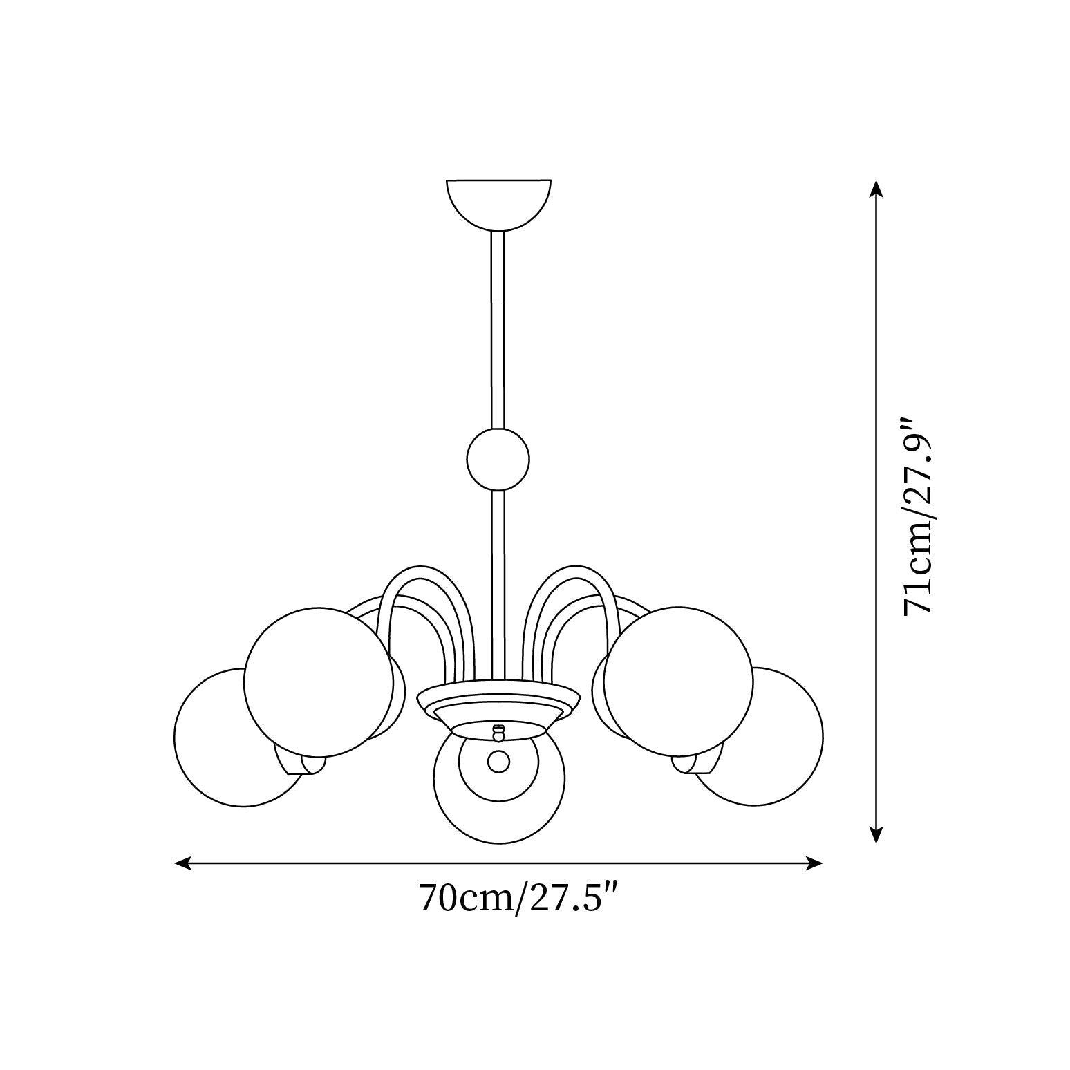 Lustra Lustre 8-Lumières Globe Pivone Élégant - Neutralighting