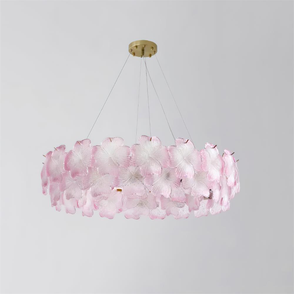 Ophelis Lustre en Verre à Fleurs Roses - Neutralighting