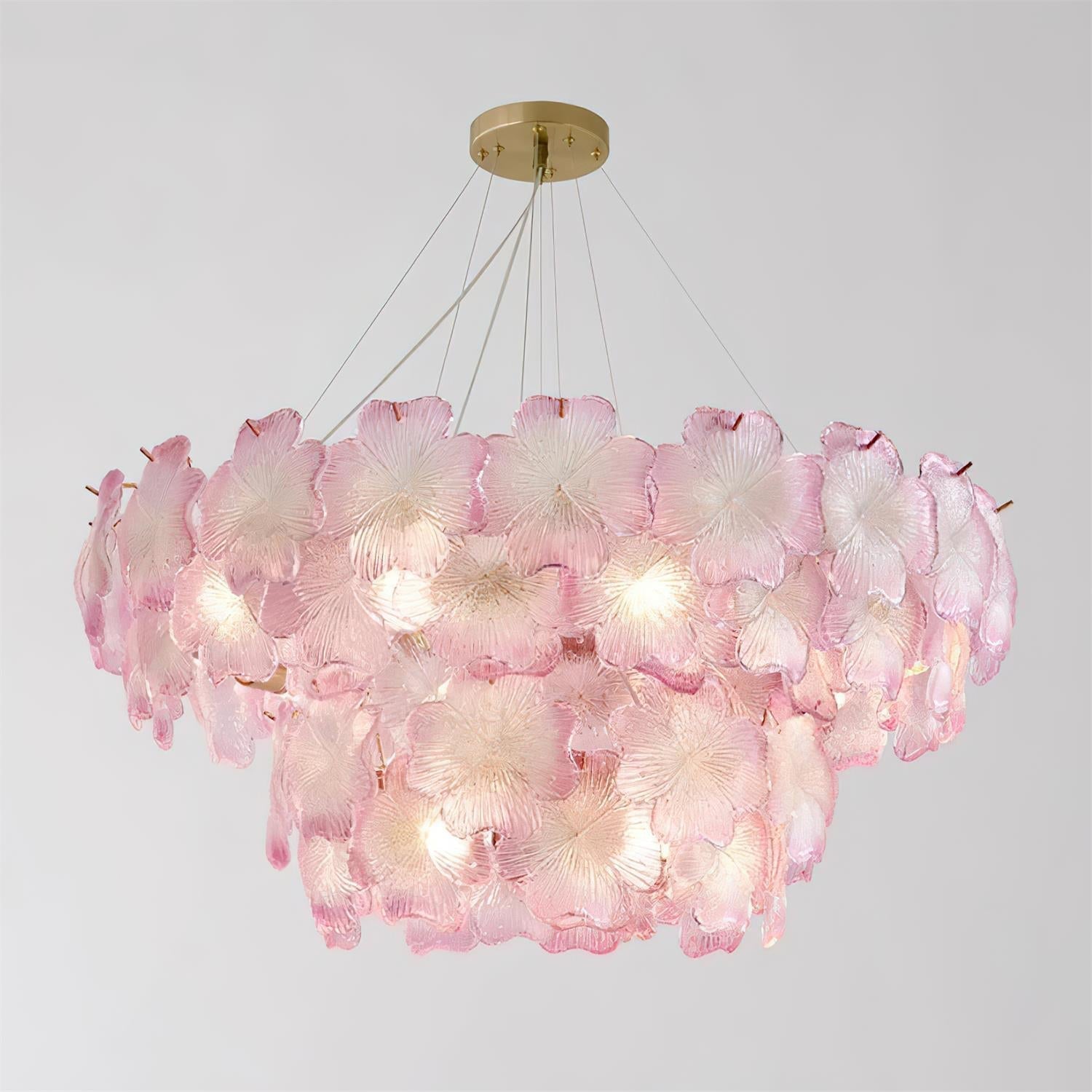 Ophelis Lustre en Verre à Fleurs Roses - Neutralighting