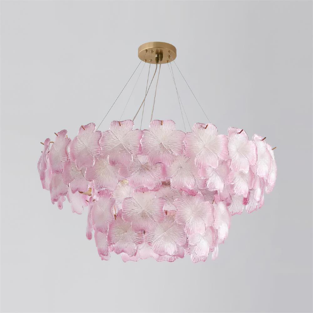 Ophelis Lustre en Verre à Fleurs Roses - Neutralighting