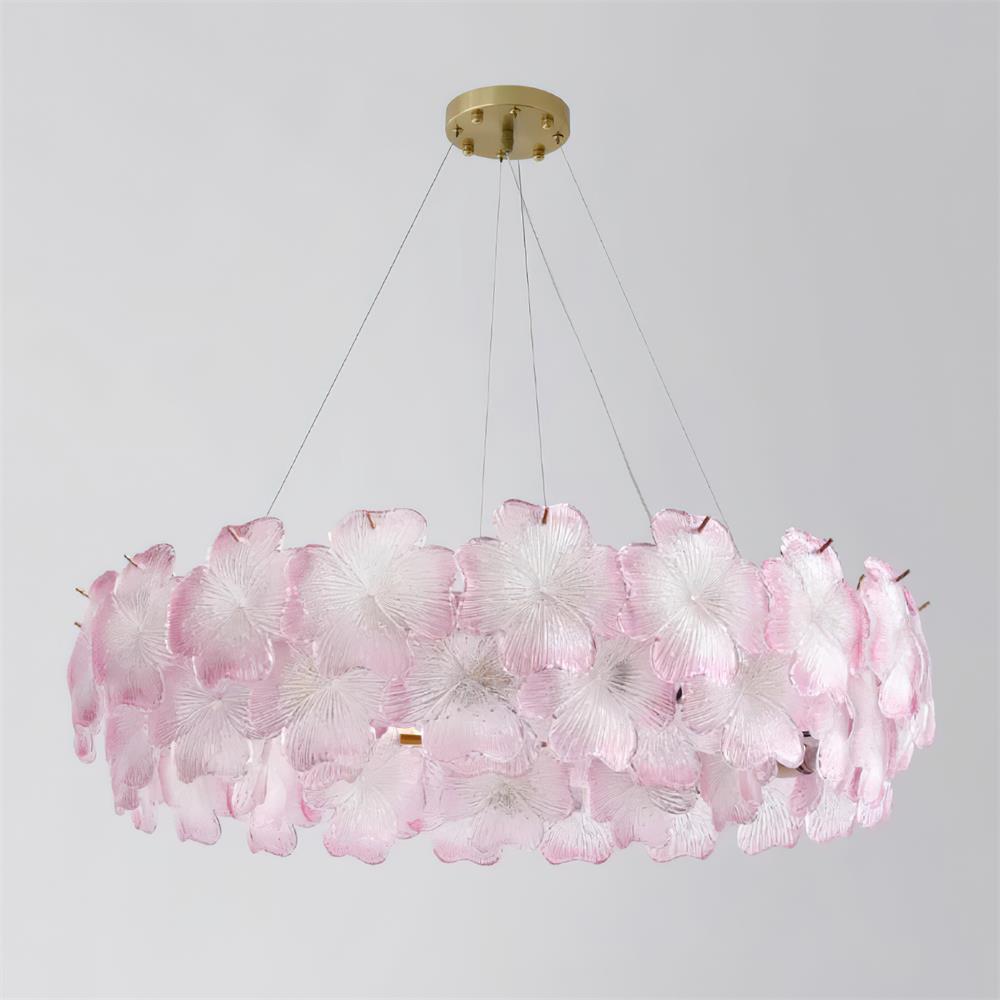 Ophelis Lustre en Verre à Fleurs Roses - Neutralighting