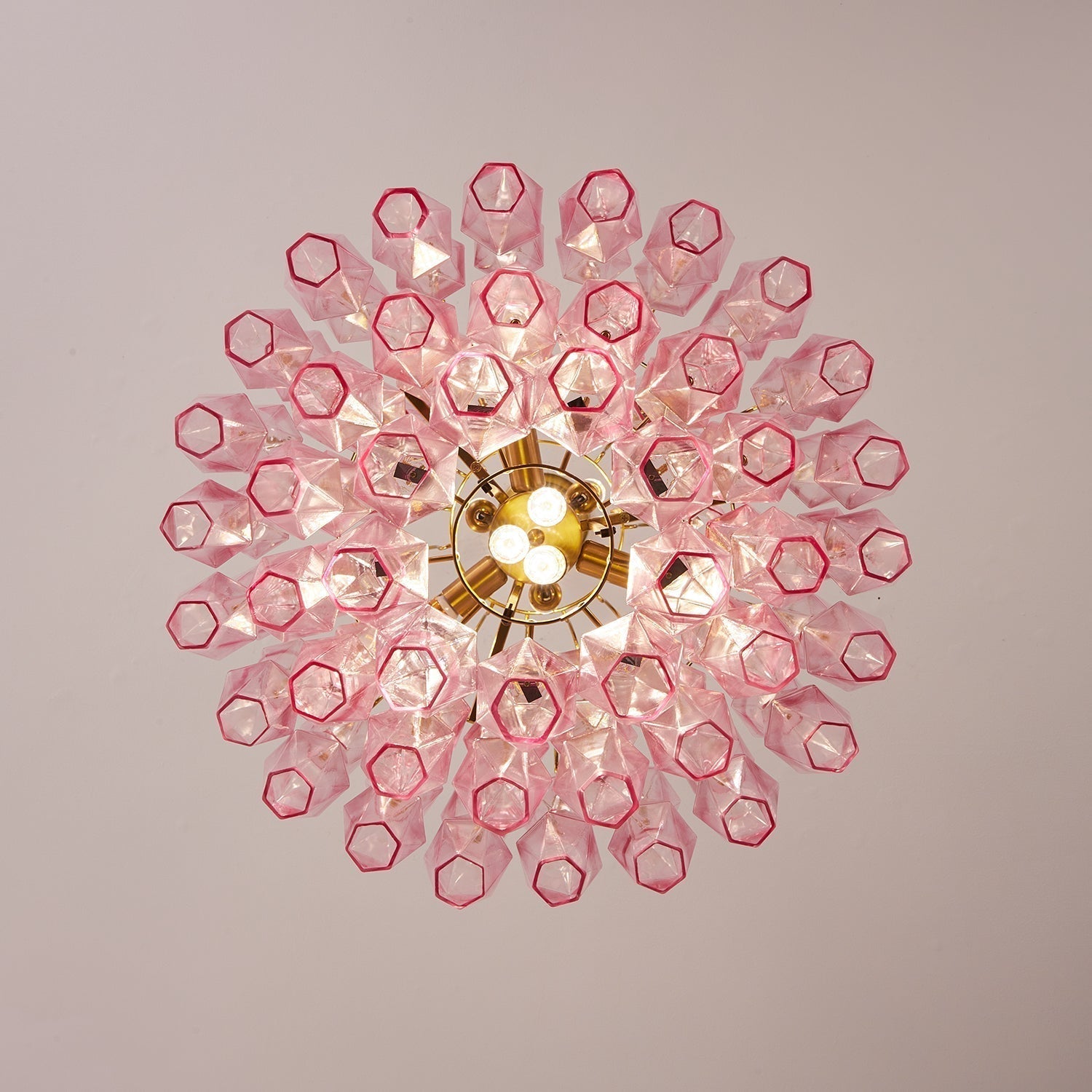 Aurora Lustre Rose Murano Verre Superposé Glamour - Neutralighting