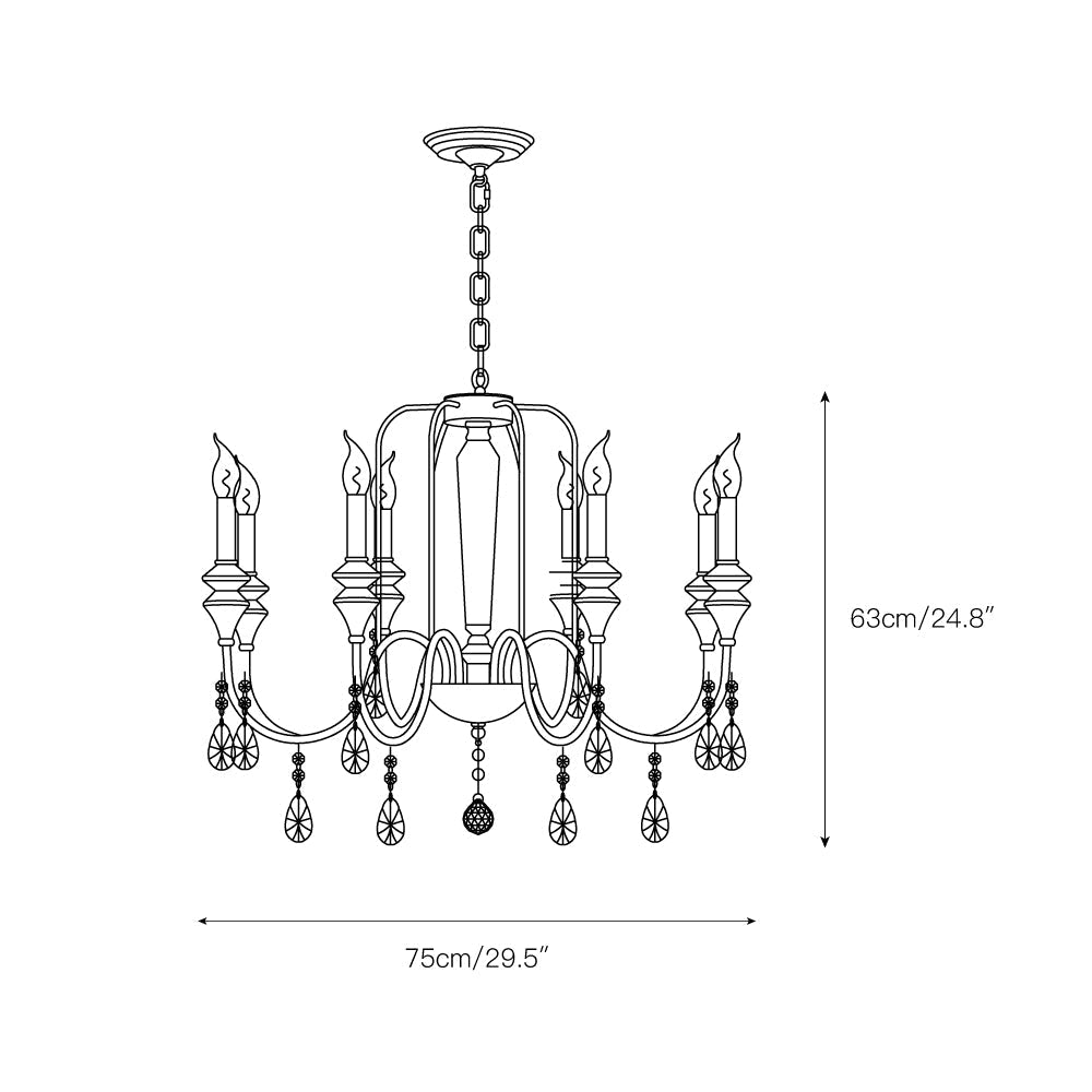 Ercararis Vintage Industrial Brass Crystal Chandelier - Lamp Copper