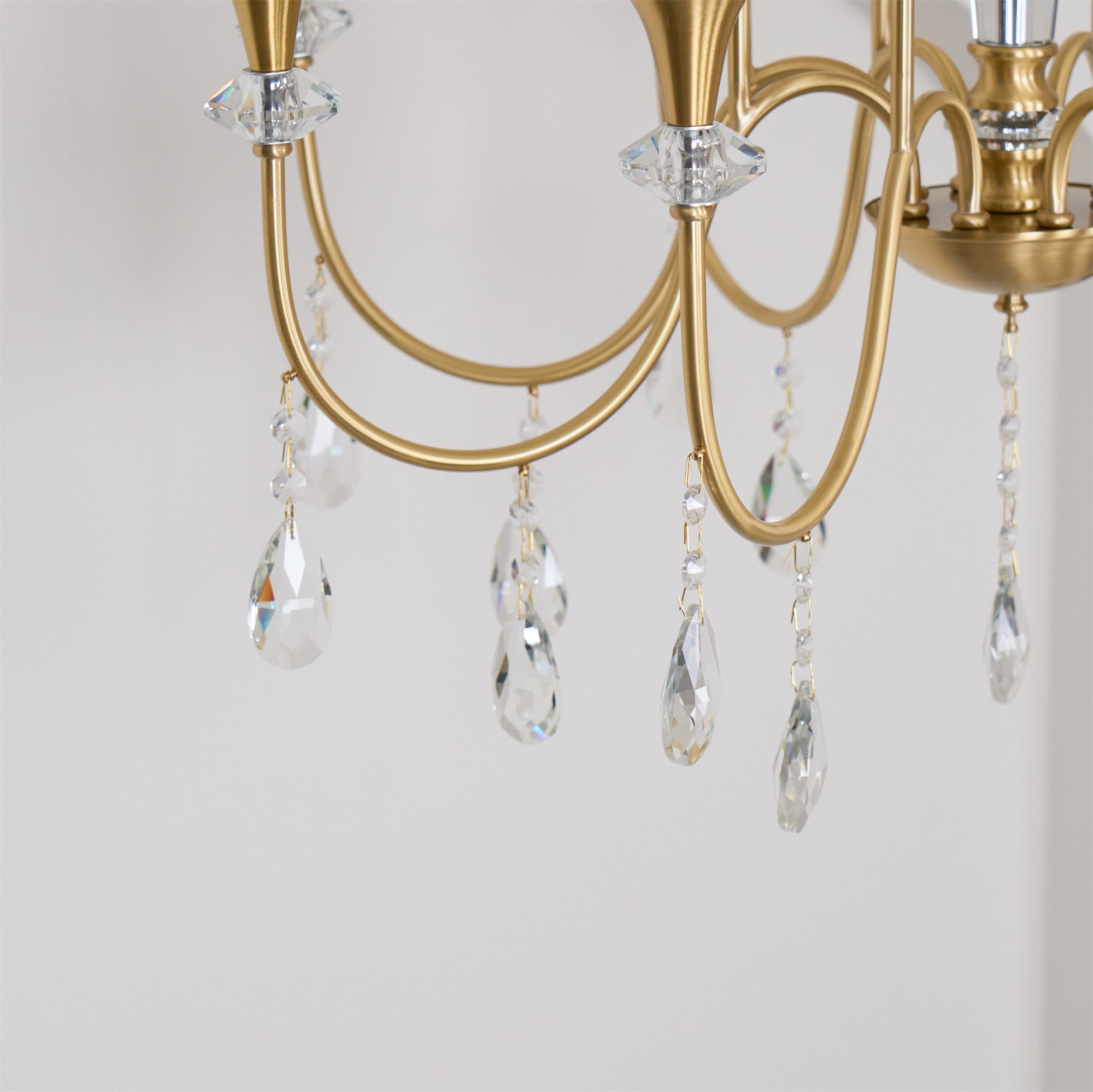 Ercararis Vintage Industrial Brass Crystal Chandelier - Lamp Copper
