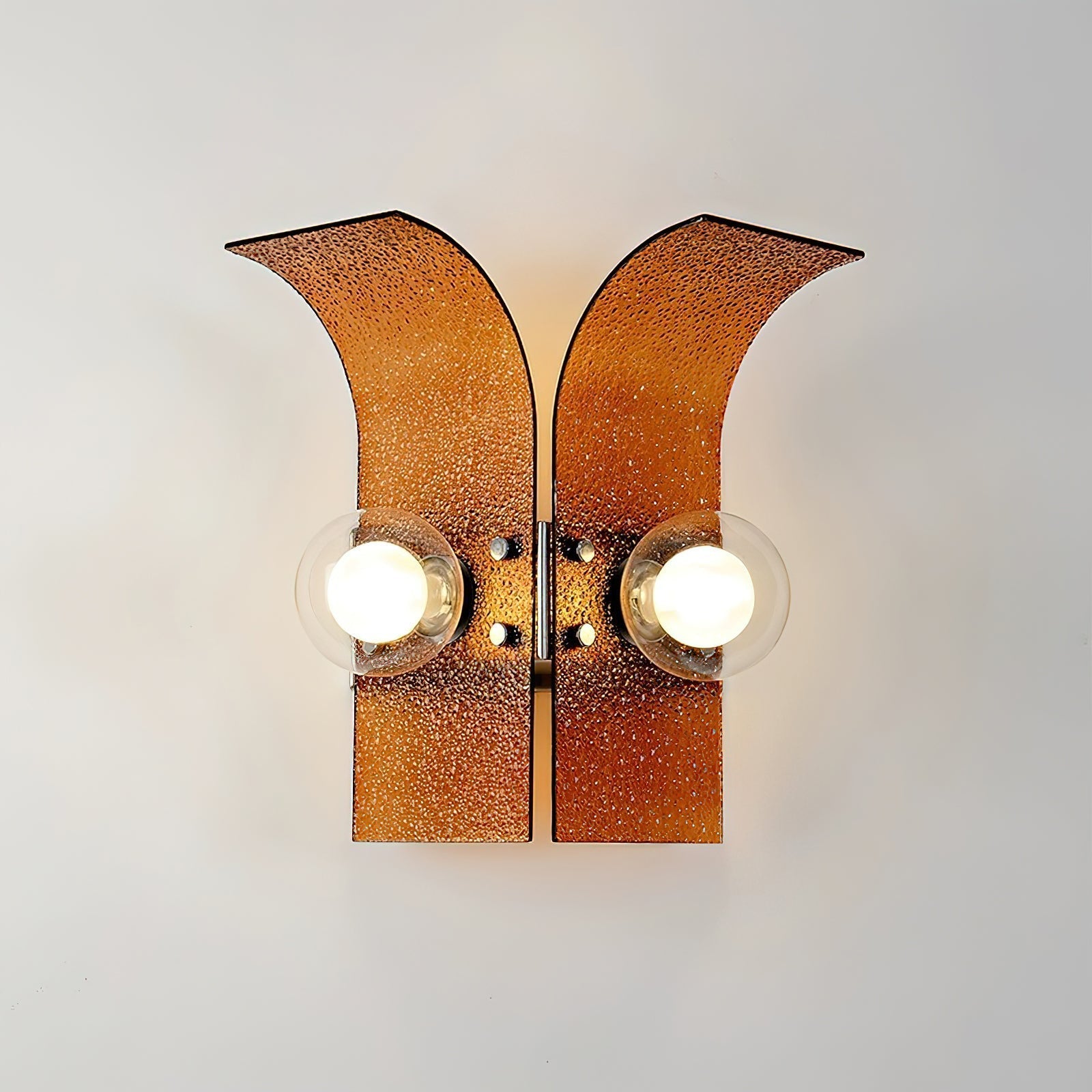 Virelli Applique Murale Panneaux en Verre Texturé Deux Globes Art Déco - Neutralighting