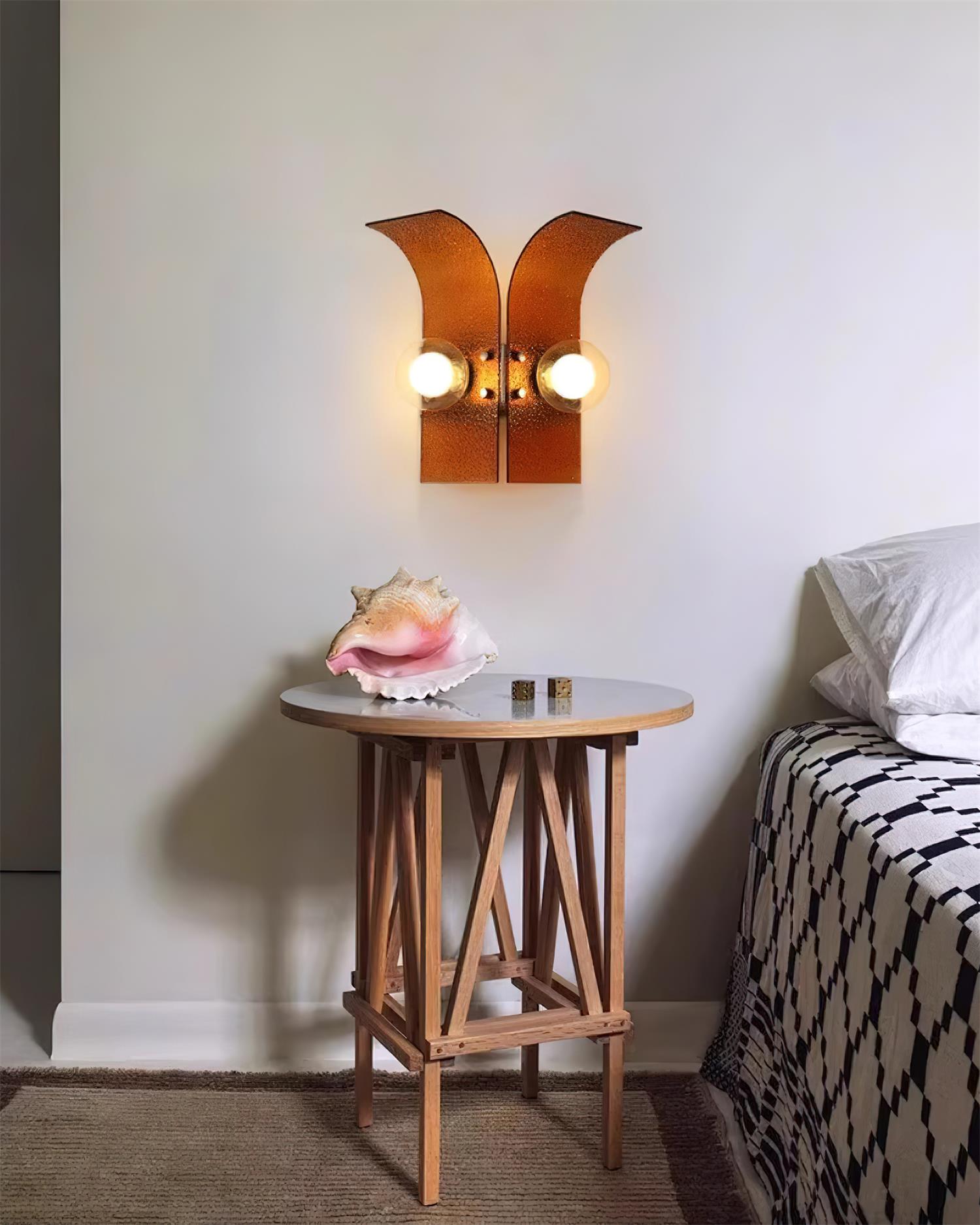 Virelli Applique Murale Panneaux en Verre Texturé Deux Globes Art Déco - Neutralighting