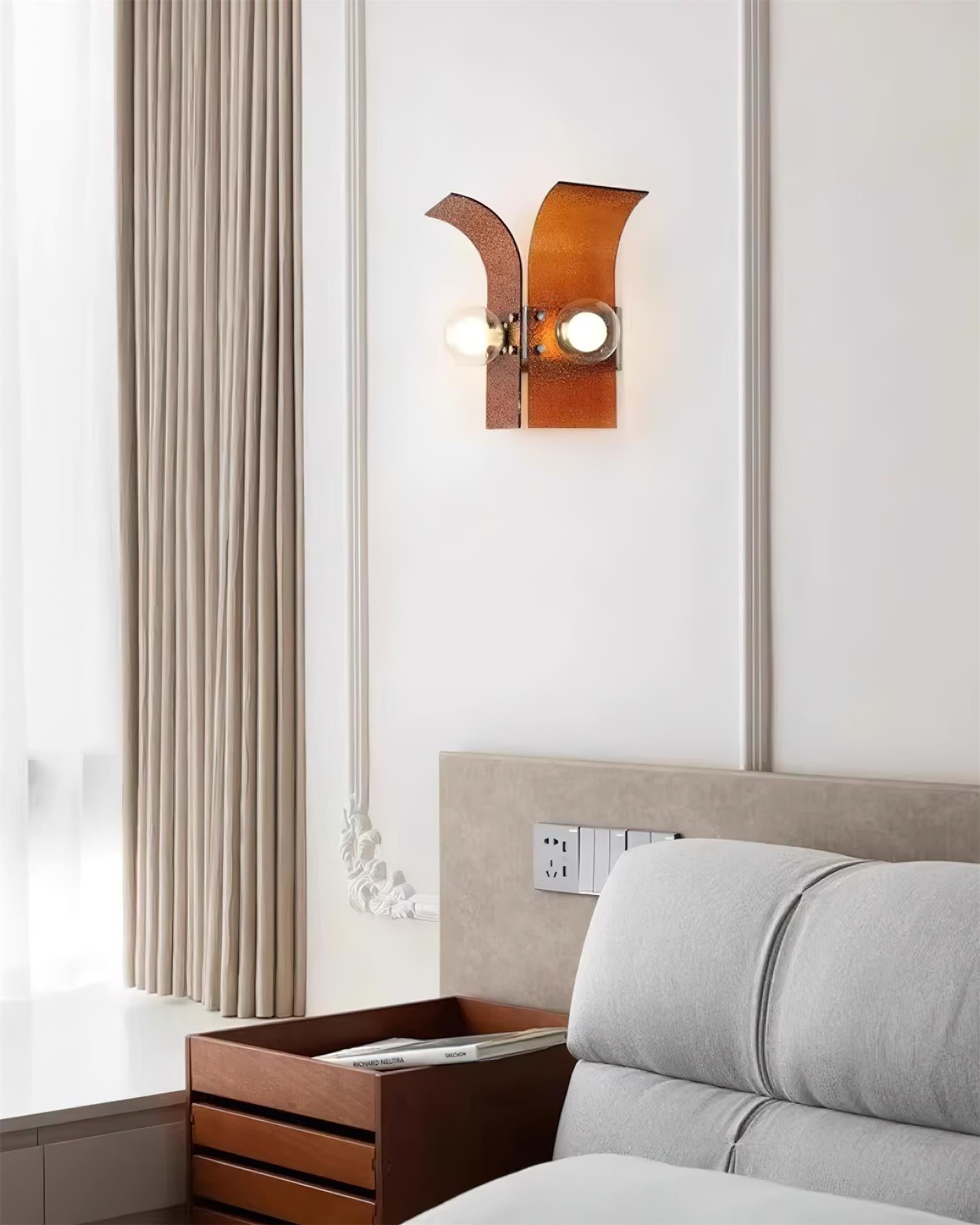 Virelli Applique Murale Panneaux en Verre Texturé Deux Globes Art Déco - Neutralighting