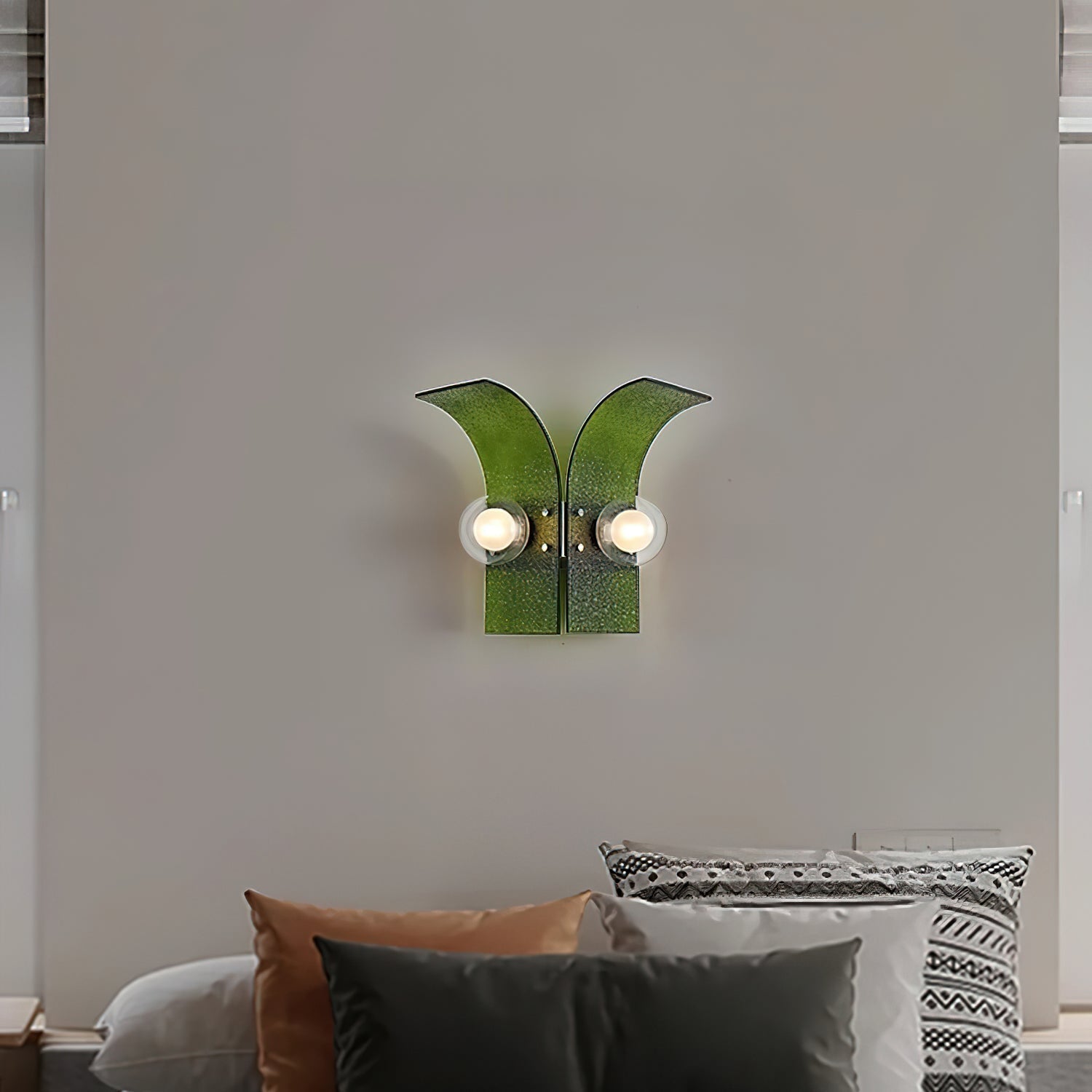 Virelli Applique Murale Panneaux en Verre Texturé Deux Globes Art Déco - Neutralighting