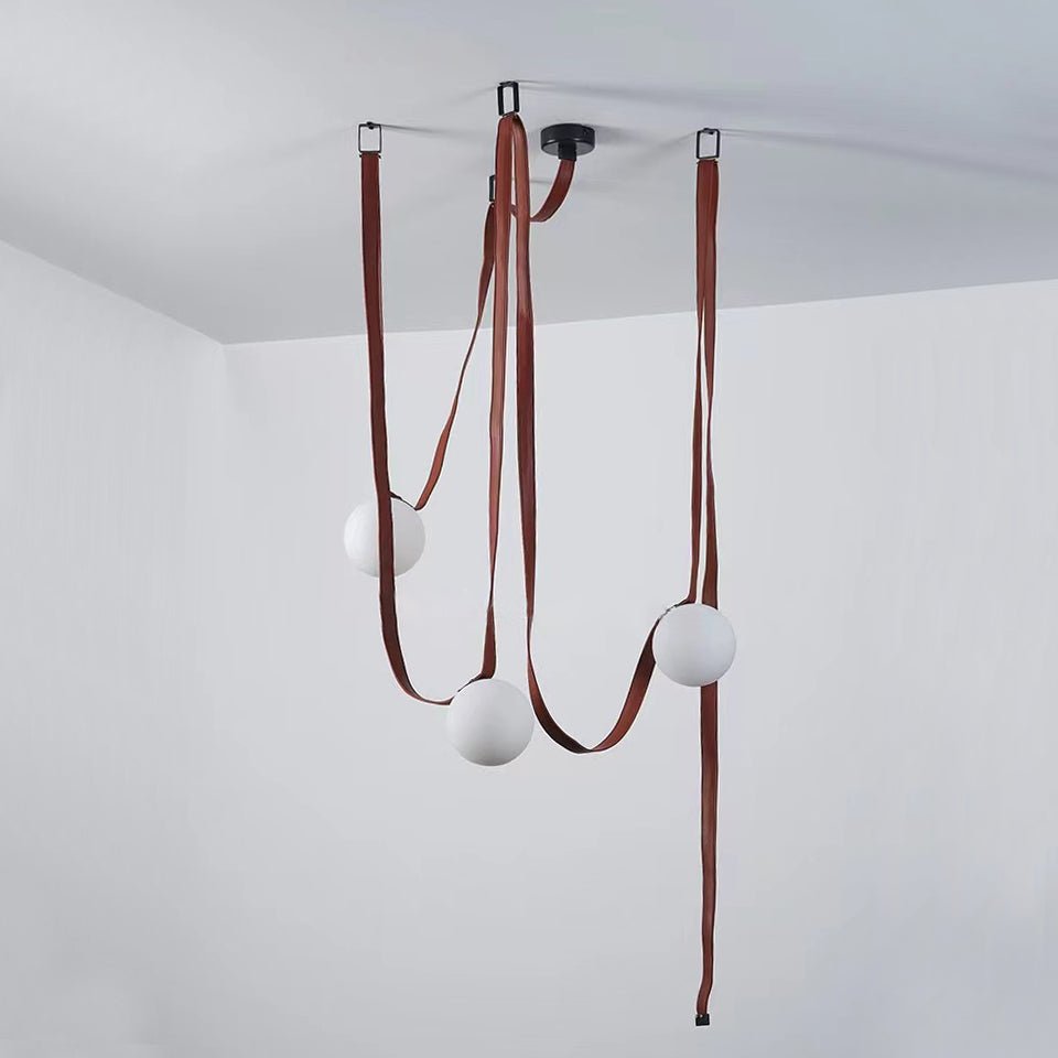 Lustra Suspension en Cuir et Verre - Neutralighting
