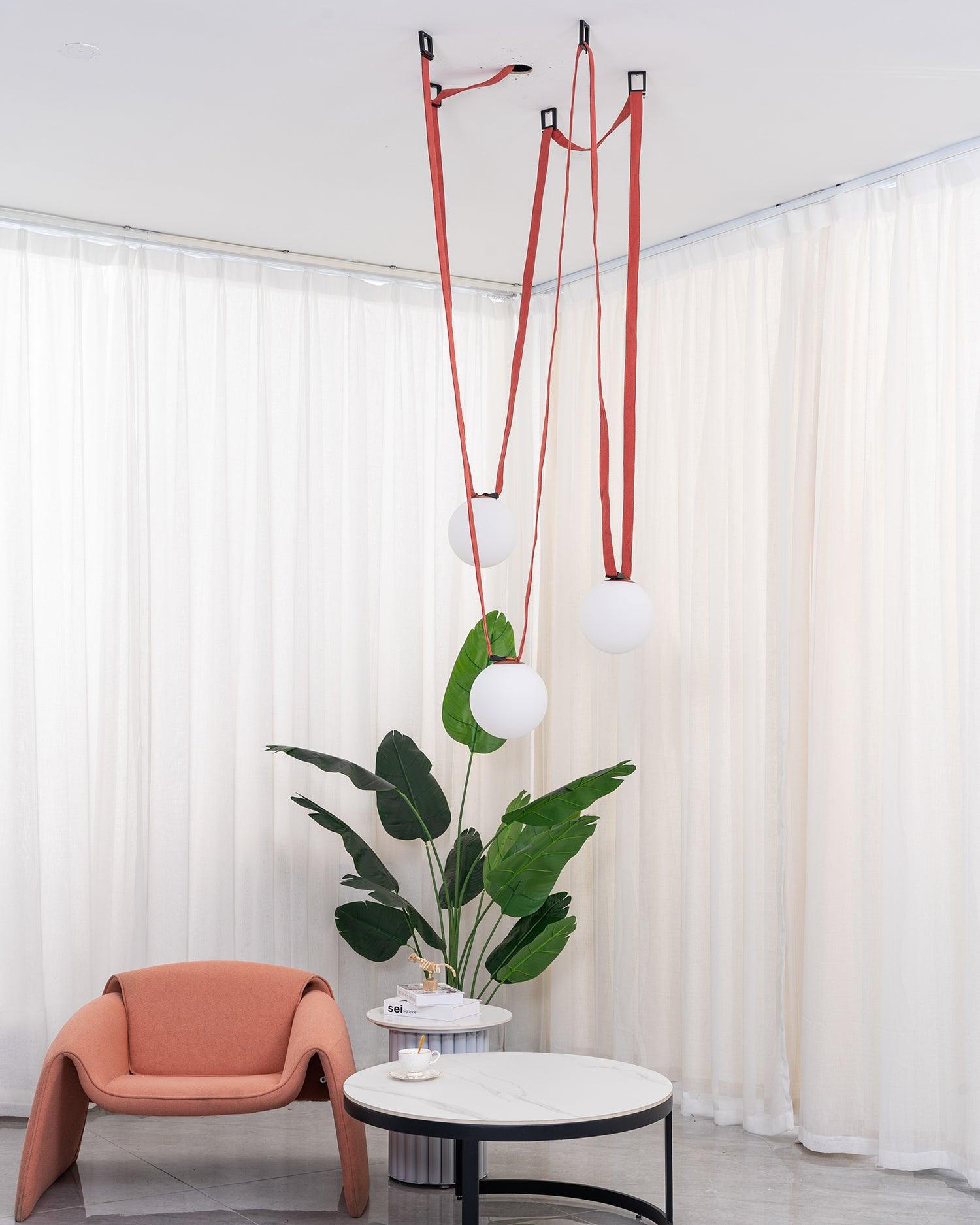Lustra Suspension en Cuir et Verre - Neutralighting