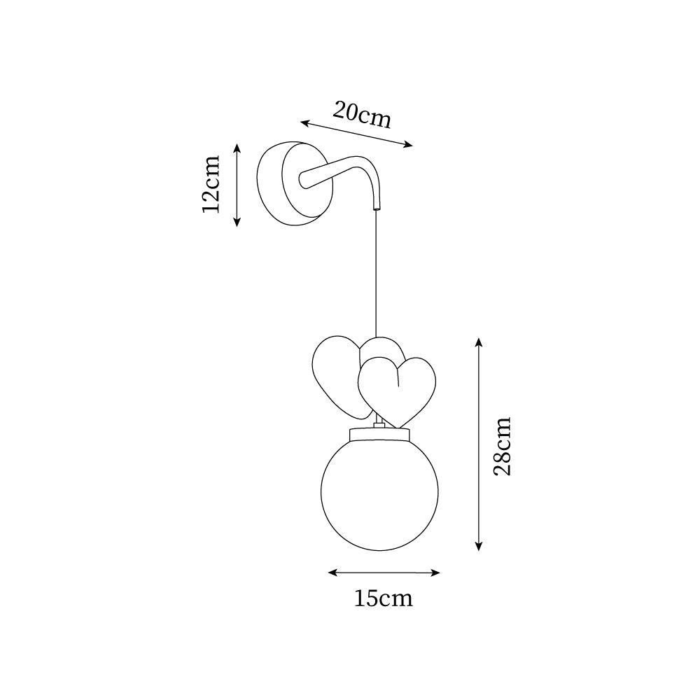 Riva Applique Murale Résine Cœur Verre - Neutralighting
