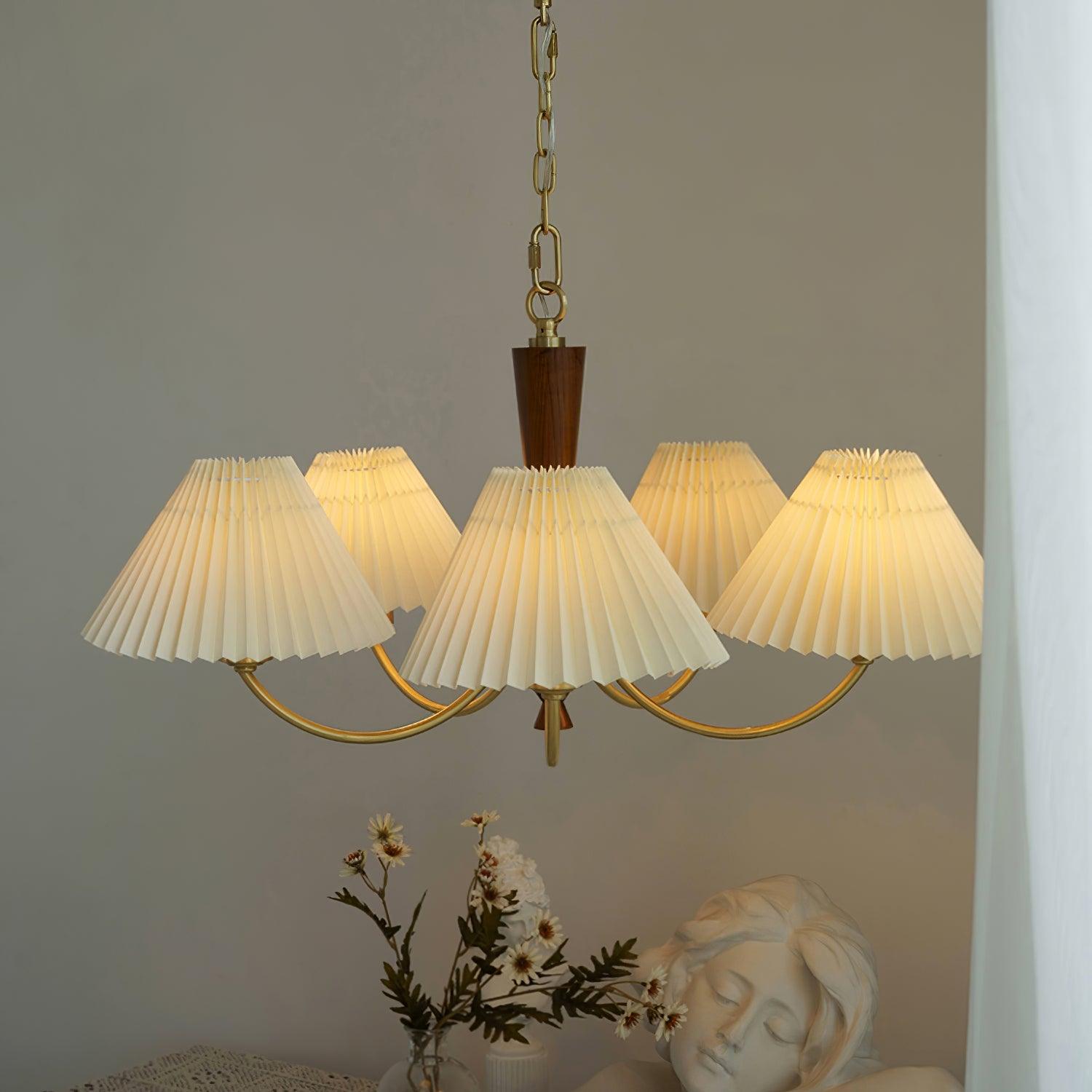 Lustra Chandelier Abat-jours Plissés Blancs - Neutralighting