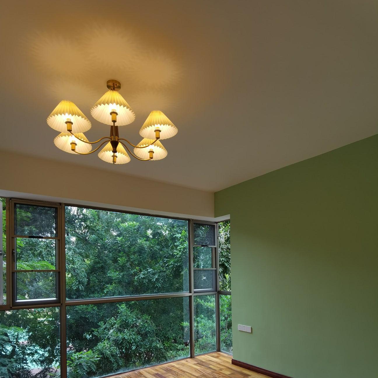 Lustra Chandelier Abat-jours Plissés Blancs - Neutralighting