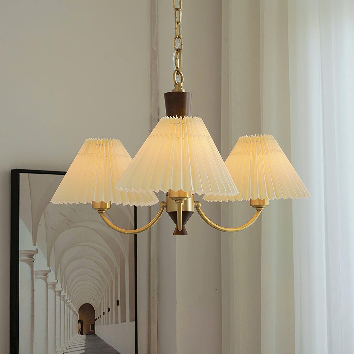 Lustra Chandelier Abat-jours Plissés Blancs - Neutralighting
