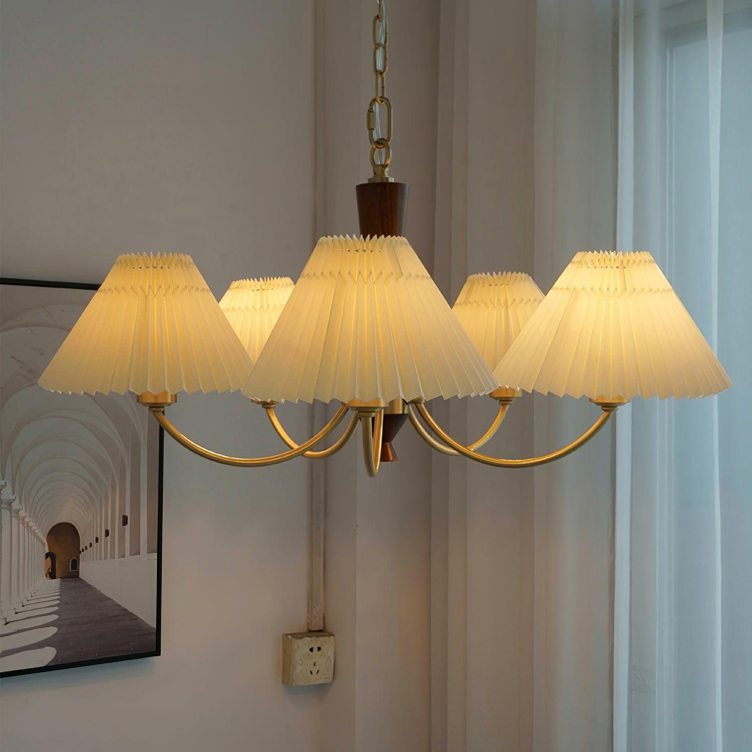 Lustra Chandelier Abat-jours Plissés Blancs - Neutralighting