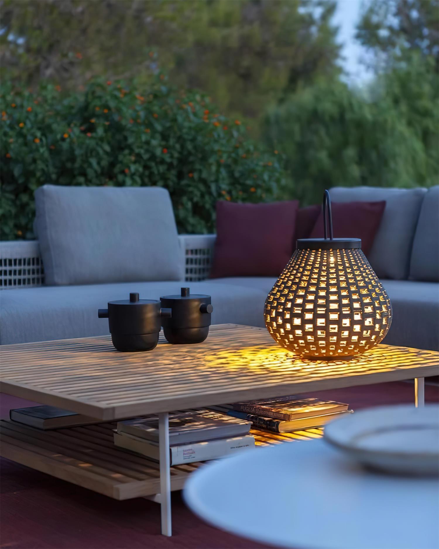 Poltrona Lampe Extérieure Lanterne Rattan Goutte d'Eau Rustique - Neutralighting