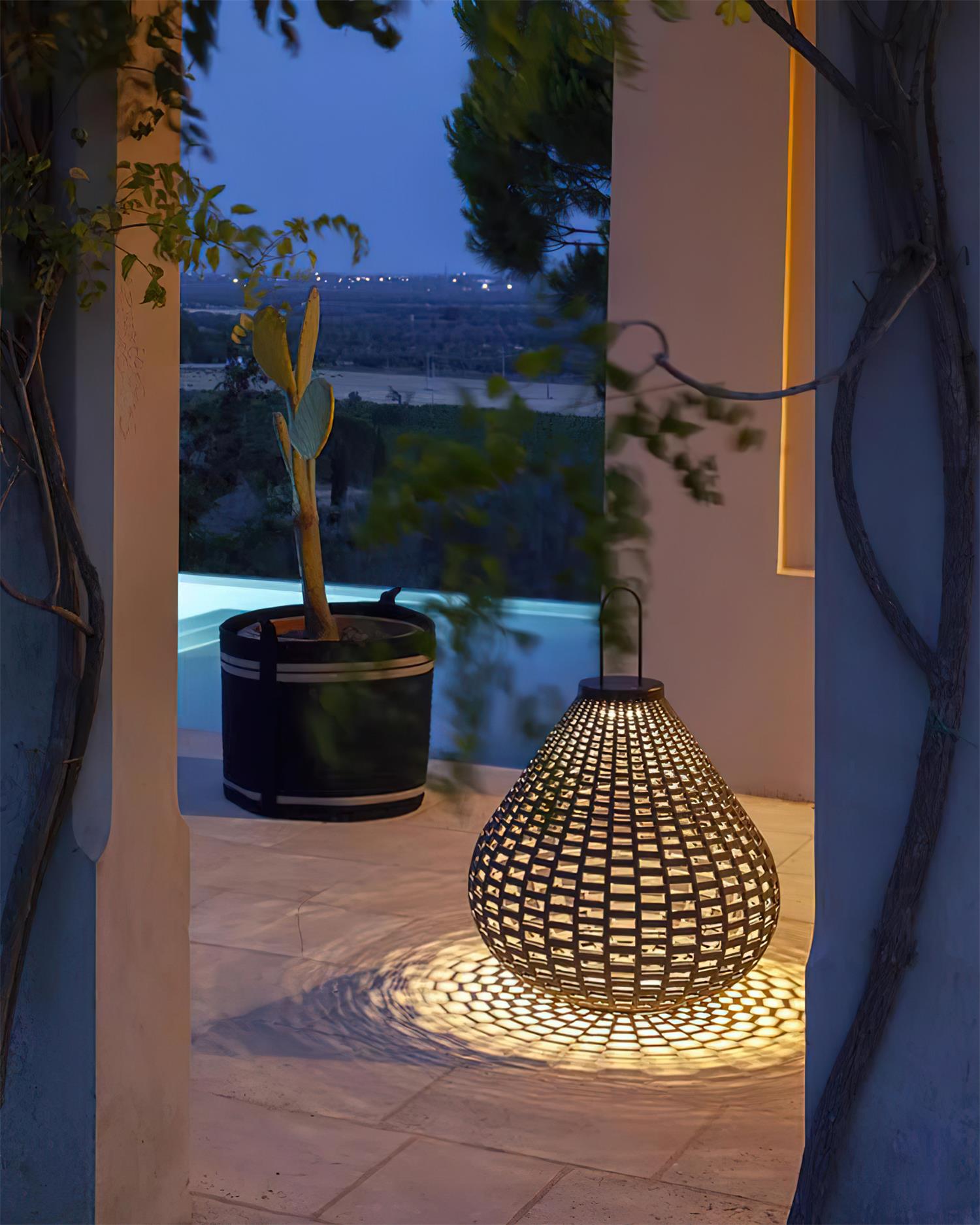 Poltrona Lampe Extérieure Lanterne Rattan Goutte d'Eau Rustique - Neutralighting