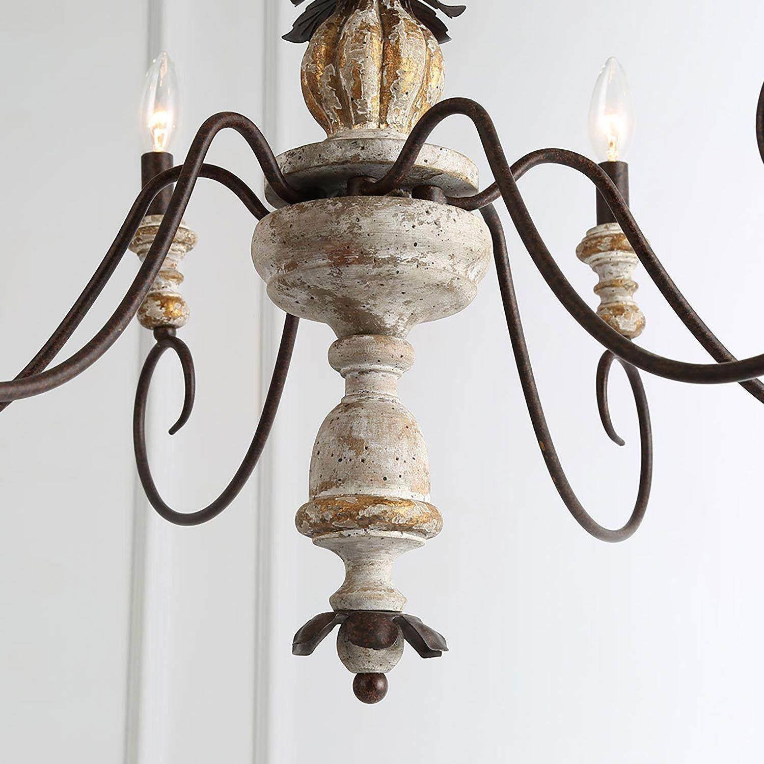 Zonorira Vintage Industrial Wooden Metal Chandelier - Lamp Copper