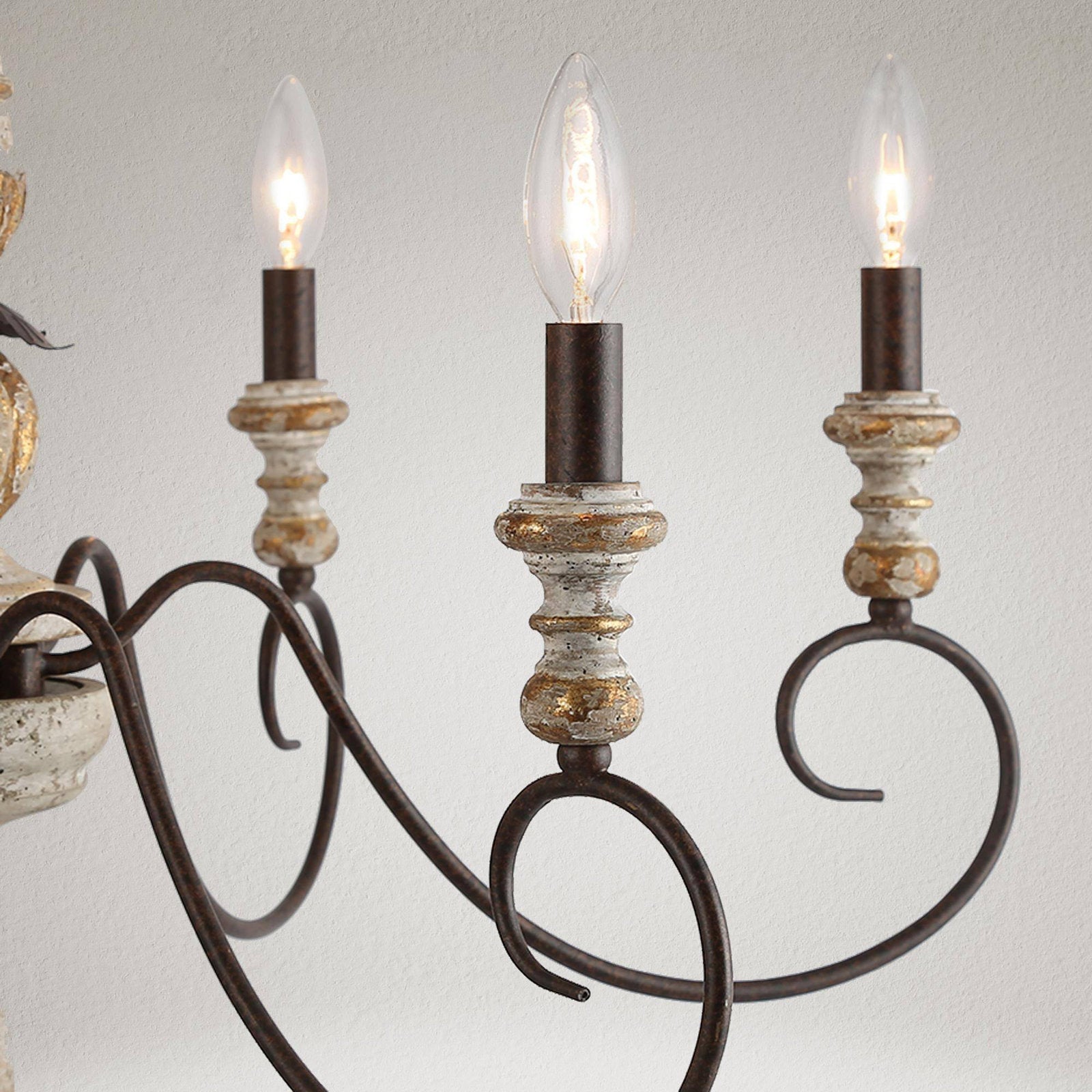 Zonorira Vintage Industrial Wooden Metal Chandelier - Lamp Copper