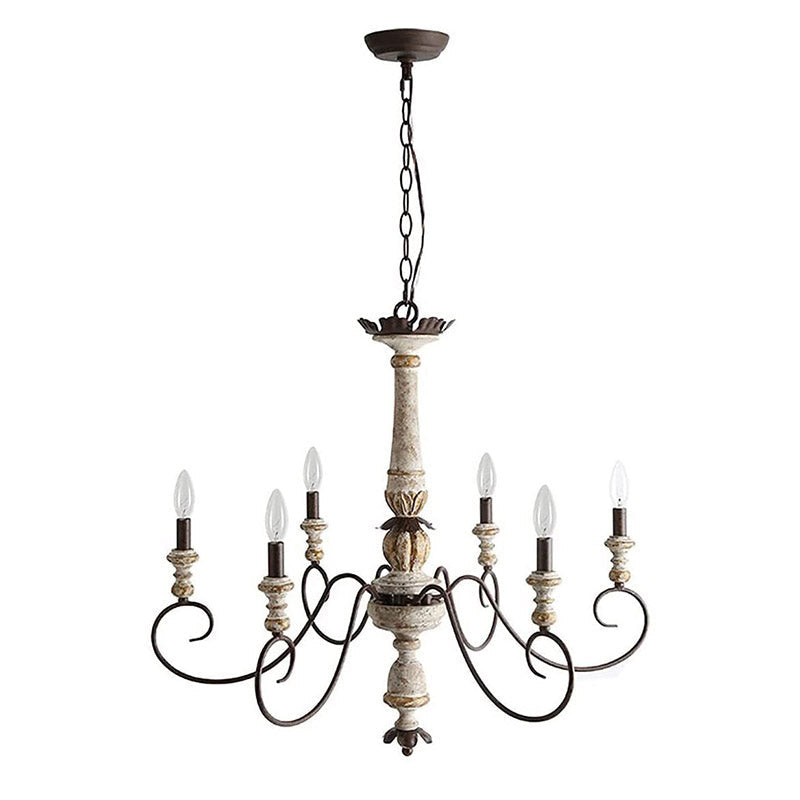 Zonorira Vintage Industrial Wooden Metal Chandelier - Lamp Copper