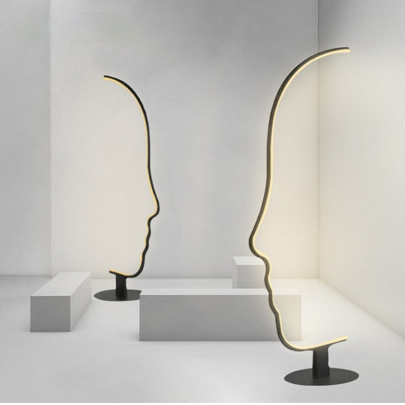 Ray Lampe sur pied Led visage de humain postmoderne pour la chambre - Neutralighting