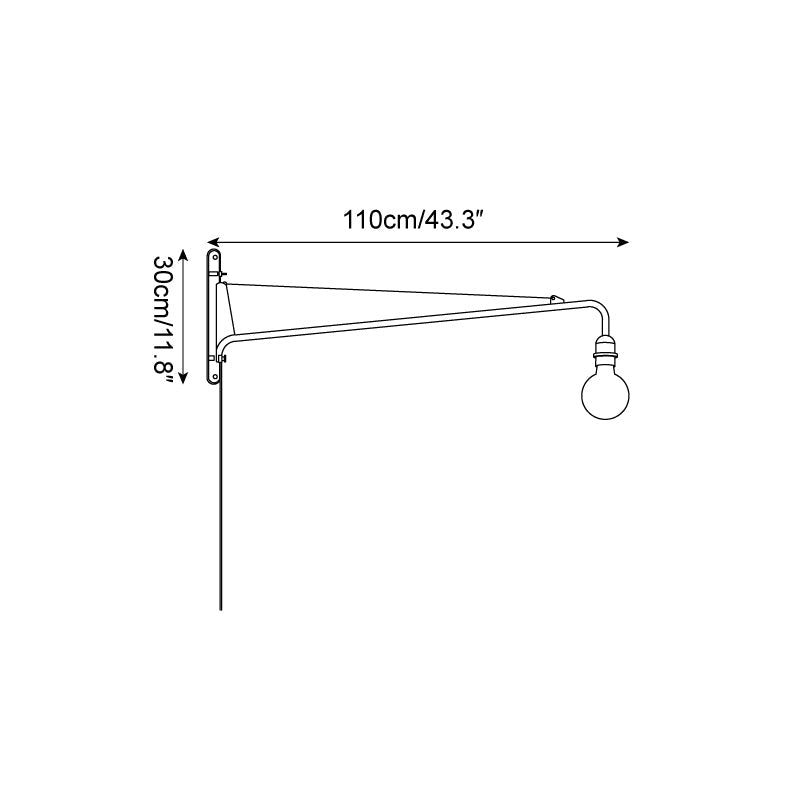 Wall Lamp Long Arm Minimalist Style Adjustable for Bedroom - Letslighting